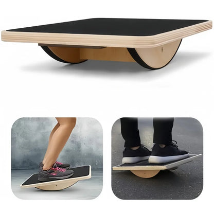 LuxeOrbit Wooden Balance Board for Core Strength & Stability - Anti-Slip, Durable Design for Men & Women - Perfect for Home & Office Use