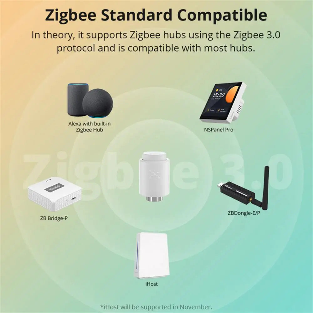 LuxeOrbit Zigbee TRVZB Thermostatic Radiator Valve TRVZB Smart Temperature Control Work With Alexa Google Smartthings ZHA MQTT