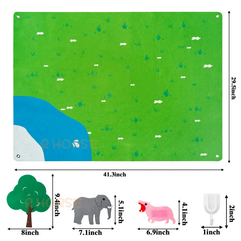 LuxeOrbit Felt Board Stories Set Montessori Ocean Farm Insect  Animal Family Interactive Preschool Early Learning Toddlers Toys for Child