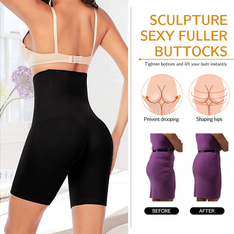 LuxeOrbit Women Shapewear High Waist Shorts Tummy Slimming Body Shaper Waist Trainer Butt Lifter Seamless Flat Belly Panties Weight Loss