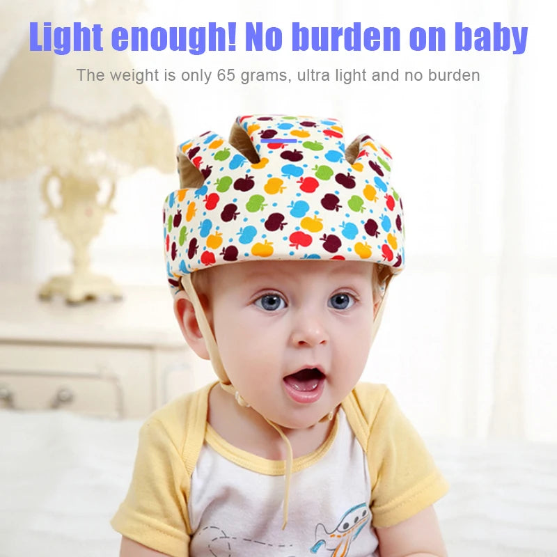 LuxeOrbit Baby Helmet Safety Cap For Babies Boys Girls Summer Breathable Cotton Mesh Hat Children Crawl Walk Playing Infant Anti Collision