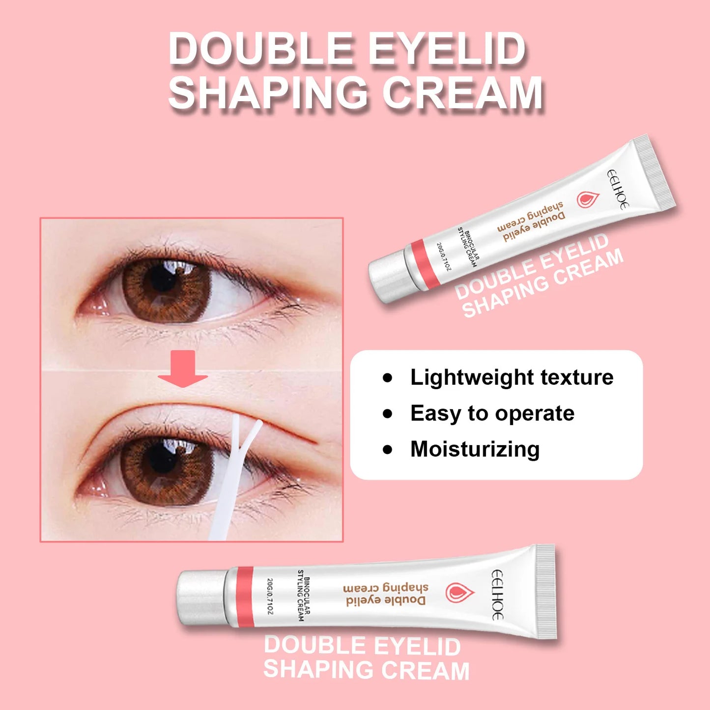 Double Eyelids Shaping Cream Natural Invisible Scarless Swollen Eyelids Enlargement Double Eyes Beautiful Eye Styling Cream Tool