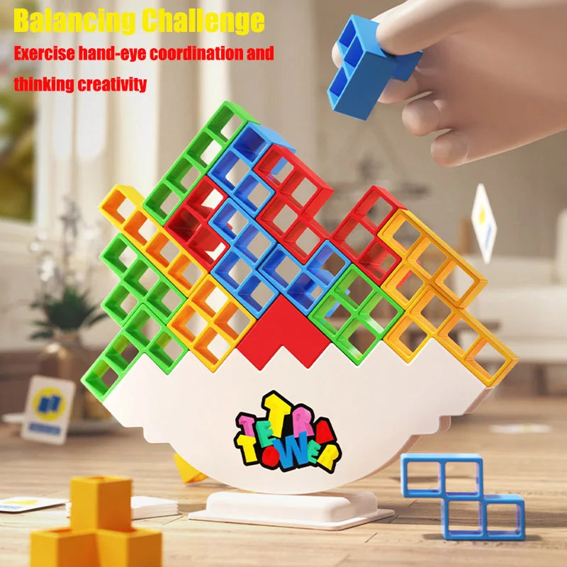 LuxeOrbit HOT Stacking Blocks Tetra Tower Balance Game Stacking Building Blocks Puzzle Board Assembly Bricks Educational Toys for Children