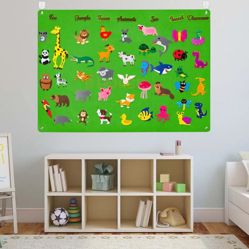 LuxeOrbit Felt Board Stories Set Montessori Ocean Farm Insect  Animal Family Interactive Preschool Early Learning Toddlers Toys for Child