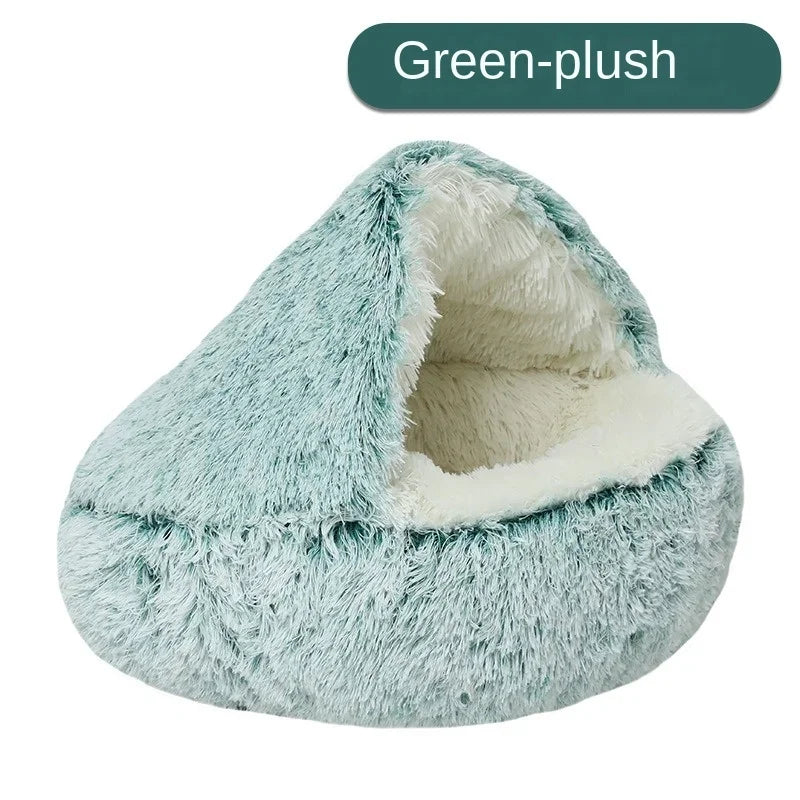 LuxeOrbit Winter Warm Shell Semi-Closed Cat Nest Pet Cat Bed Semi-Surrounded Kennel Dog Bed Closed Cat Nest