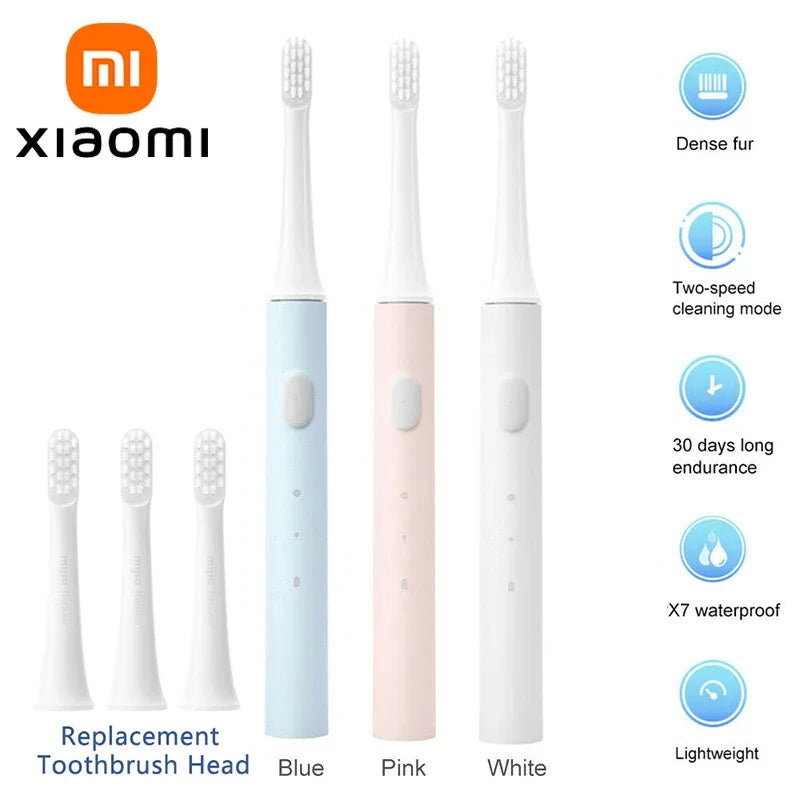 LuxeOrbit Xiaomi Mijia T100 Sonic Electric Toothbrush Mi Smart Tooth Brush Colorful USB Rechargeable IPX7 Waterproof For Toothbrushes head