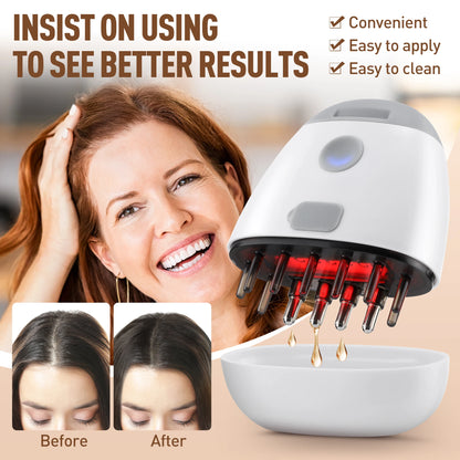 LuxeOrbit Red Light Therapy Hair Growth Machine Electric Vibration Head Massage Comb Scalp Massager Brush Medicine Liquid Applicator