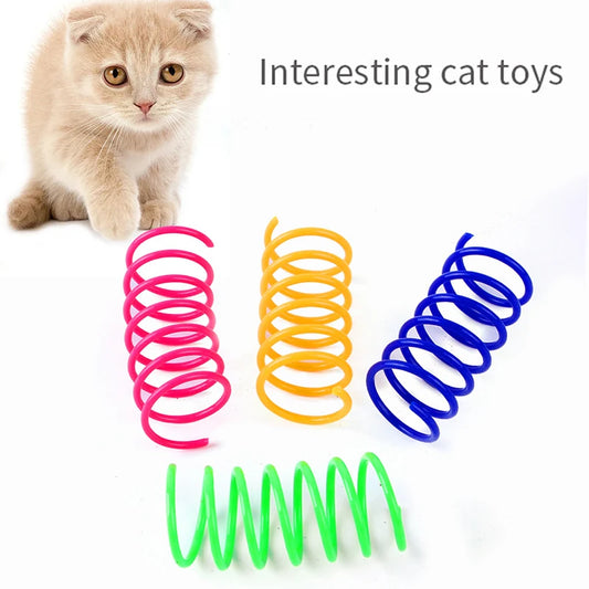 LuxeOrbit Kitten Cat Toys Wide Durable Heavy Gauge Cat Spring Toy Colorful Springs Cat Pet Toy Coil Spiral Springs 4/8/16/20pcs