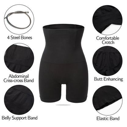 LuxeOrbit Women Shapewear High Waist Shorts Tummy Slimming Body Shaper Waist Trainer Butt Lifter Seamless Flat Belly Panties Weight Loss