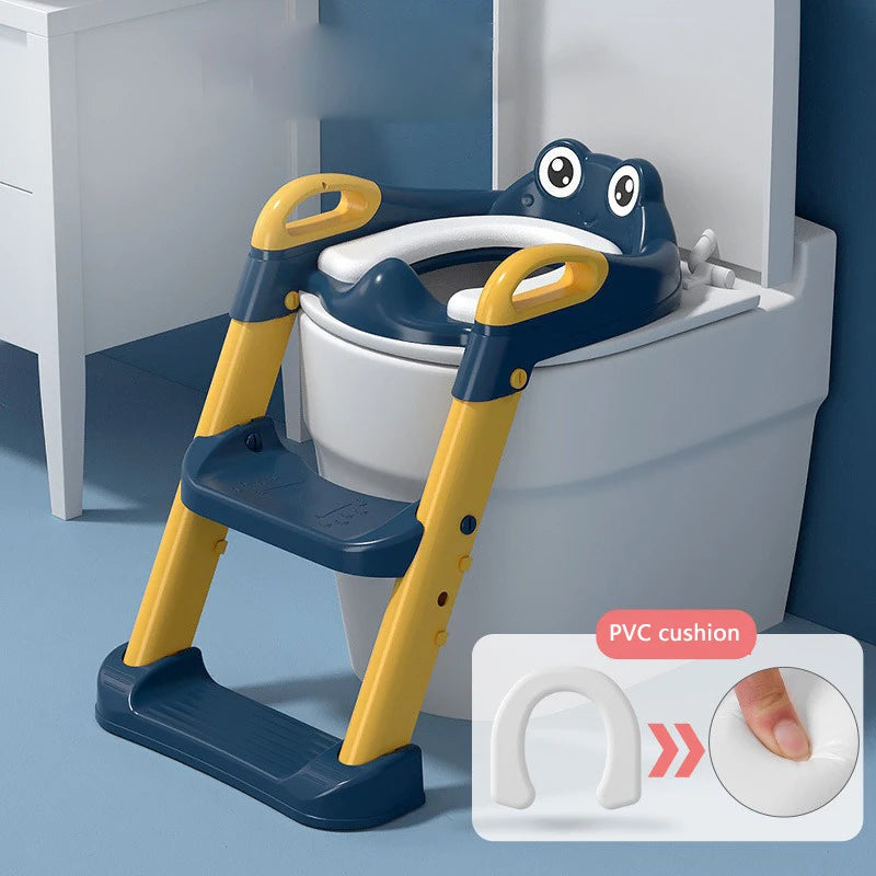 LuxeOrbit Auxiliary Stair-type Children's Toilet Seat Supplies Infant Baby Ladder Folding Toilet.