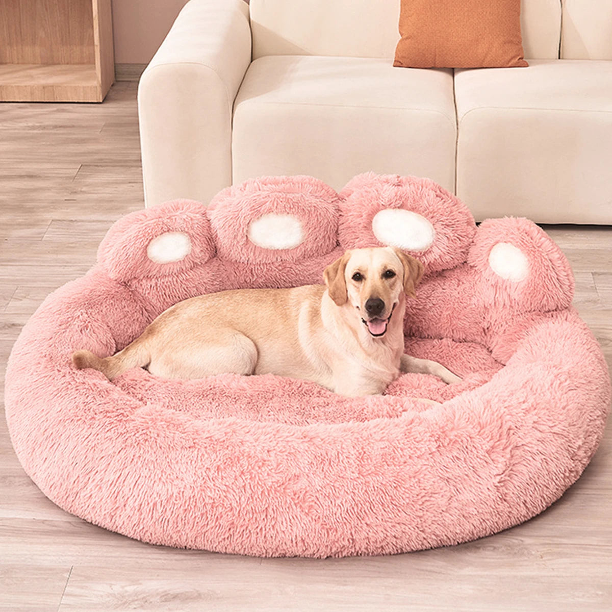 LuxeOrbit Fluffy Dog Bed Large Pet Products Dogs Beds Small Sofa Baskets Pets Kennel Mat Puppy Cats Supplies Basket Blanket Accessories