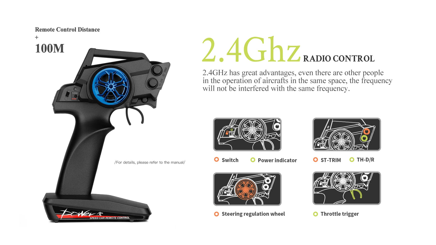 LuxeOrbit 144010 V8 RC Car Brushless 1:14 75Km/H High Speed Metal 4WD Drive Off-Road 2.4G Transmitter 1/14 RC Racing Car  VS 144010