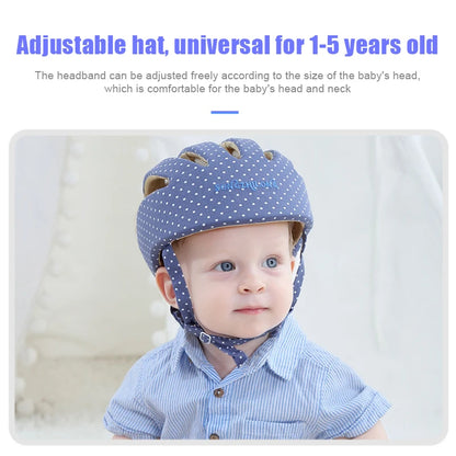 LuxeOrbit Baby Helmet Safety Cap For Babies Boys Girls Summer Breathable Cotton Mesh Hat Children Crawl Walk Playing Infant Anti Collision