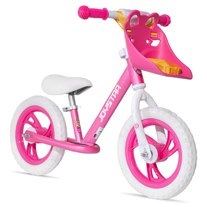 LuxeOrbit 12/14 Inch Kids Balance Bike for 18months-5 Years, Lightweight Toddler Balance Bikes with Footrest and Handlebar, Pink