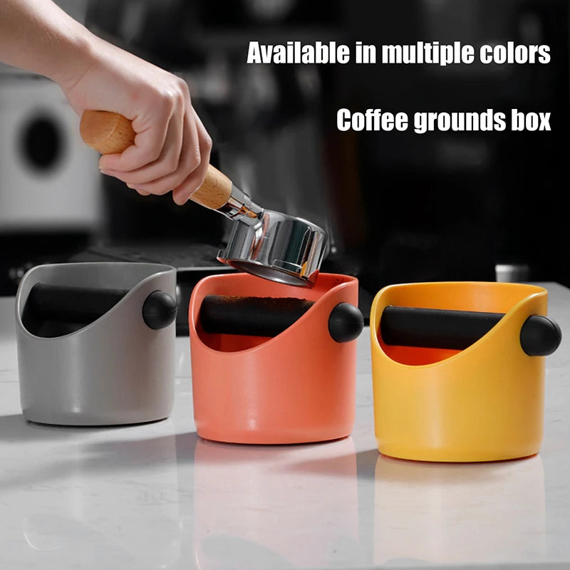 LuxeOrbit 1Pc Mini Semi-automatic Coffee Knock Box Household Straight Mouth ABS Coffee Knocking Slag Bucket With Removable Knock Bar