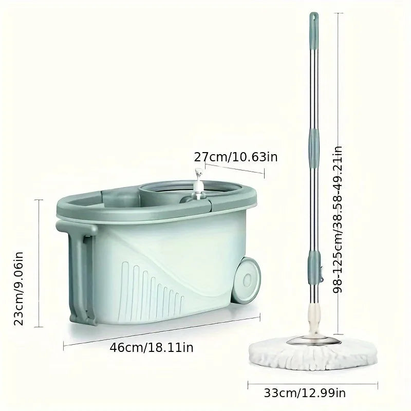 LuxeOrbit 1pc Spin Mop And Bucket With Wringer Set And Wheels 360 Spinning Mops System With 2 Microfiber Refills And Extendable Handle