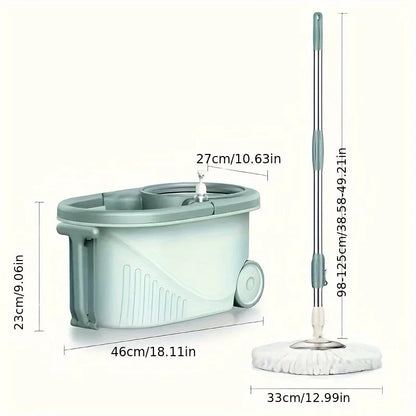 LuxeOrbit 1pc Spin Mop And Bucket With Wringer Set And Wheels 360 Spinning Mops System With 2 Microfiber Refills And Extendable Handle