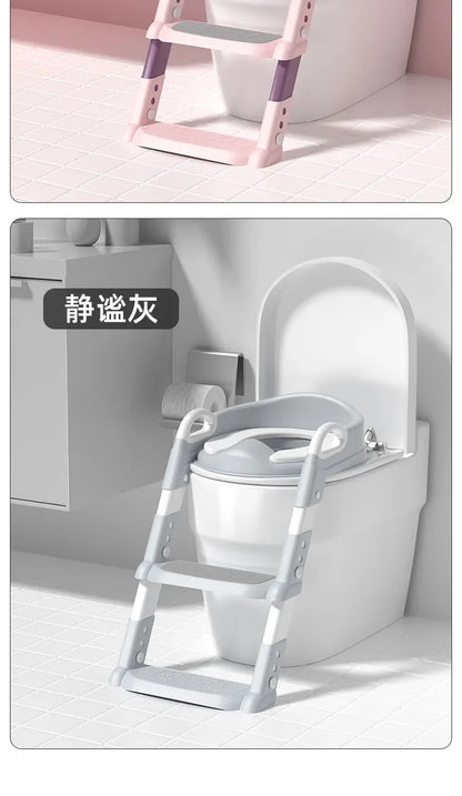 LuxeOrbit Stepped Children's Toilet Boy Girl Baby Toilet Training Foldable Foot Stool Multi-functional Toilet Assisted Potties Steps