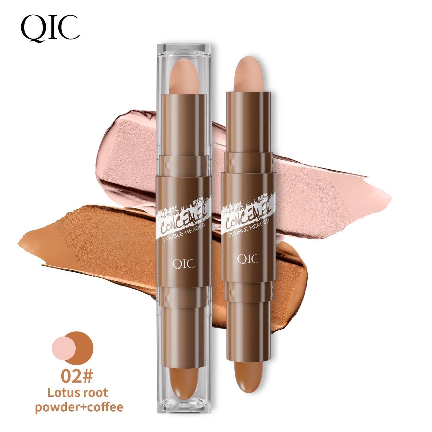 Brown Tube Dual Ended Finishing Stick Highlighting Highlighting Shadow Face Contouring Concealer Stick