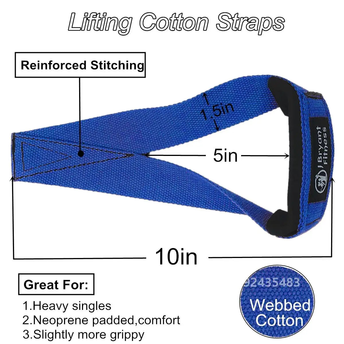 LuxeOrbit 1 Pair Gym Lifting Straps Fitness Gloves Anti-slip Hand Wraps Wrist Straps Support For Weight Lifting Powerlifting Training