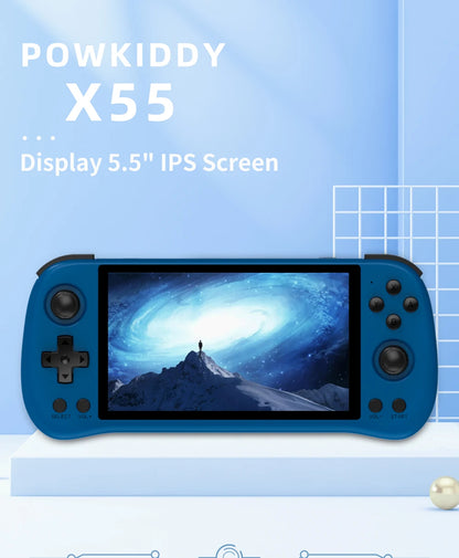 LuxeOrbit X55 5.5 INCH 1280*720 IPS Screen RK3566 Handheld Game Console Open-Source Retro Console Children's gifts