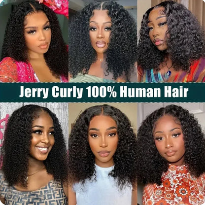 LuxeOrbit 13X4 Brazilian Kinky Curly BoB Lace Frontal Wigs For Women Glueless 180 Density Preplucked 100% Human Hair Wig Deep Curls Wig