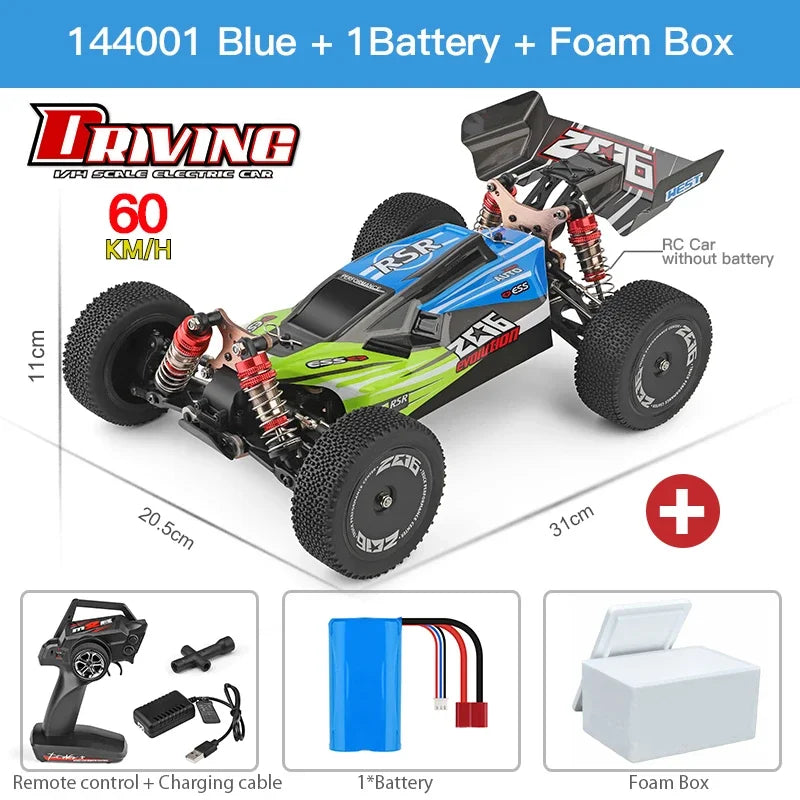 LuxeOrbit 144001 144010 2.4G Racing RC Car 60KM/H 4WD Electric High Speed Car Off-Road Drift Remote Control Toys for Children