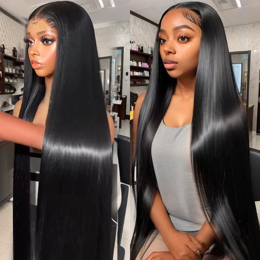 LuxeOrbit 200 Density 13x4 13x6 HD Transparent Straight Lace Front Wig PrePlucked For Black Women 30 Inch Lace Frontal Human Hair Wig