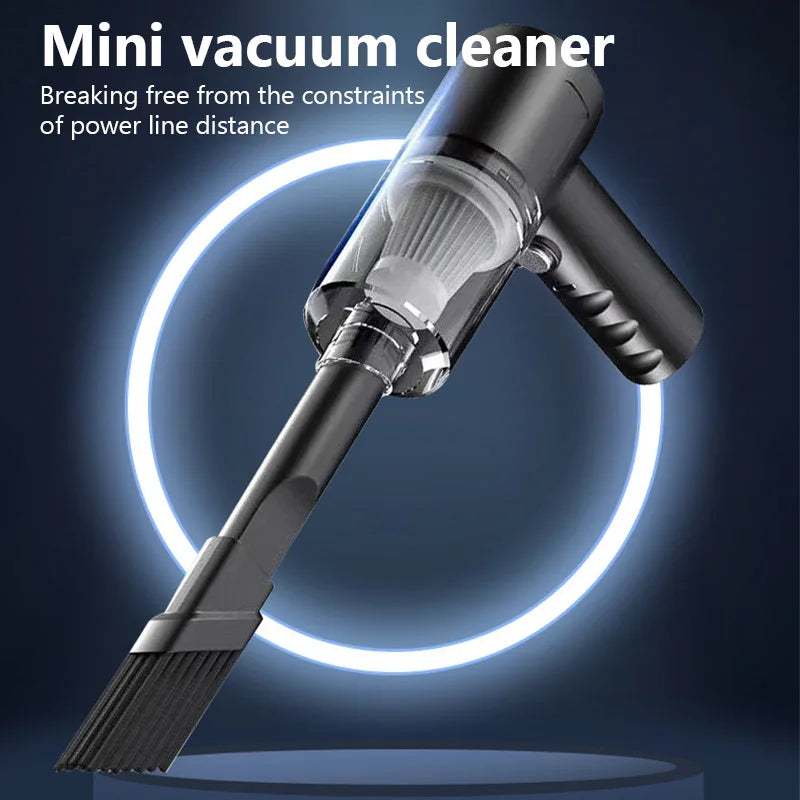 LuxeOrbit 15000PA Mini Portable Wireless Car Vacuum Cleaner Strong Suction Dust Catcher Home Cleaning Machine Cordless Handheld Air Duster