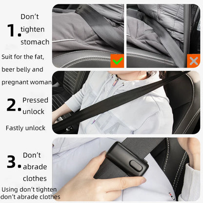 LuxeOrbit Recommended Car Safety Belt Adjustment Clip 099 Auto Plastic Stopper Vehicle Seat Buckle For Women Pregnant Beer Belly