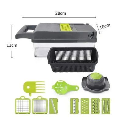 LuxeOrbit 14/16 in 1 Multifunctional Vegetable Chopper Handle Food Grate Food Chopper Vegetable Slicer Dicer Cut Kitchen Items Cocina