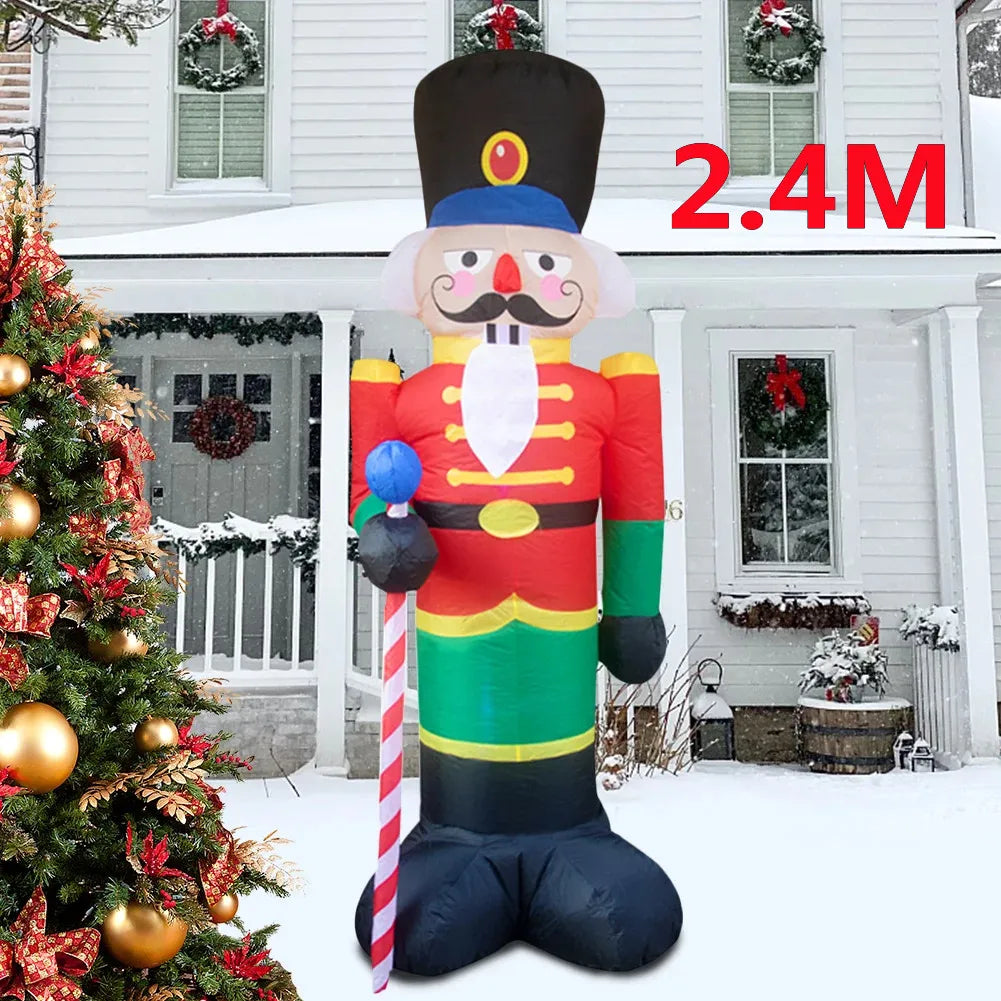 LuxeOrbit Inflatable Nutcracker Soldier built-in LED Light Outdoors Christmas Decorations for Indoor Home Yard Garden Xmas Decoratio