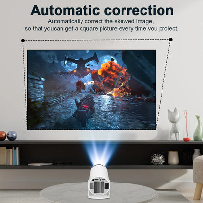 LuxeOrbit Android 11Projector 1280*720P 4K Wifi6 200ANSI AllwinnerH713 180° flexible BT5.0 Home Cinema Outdoor portable Projetor