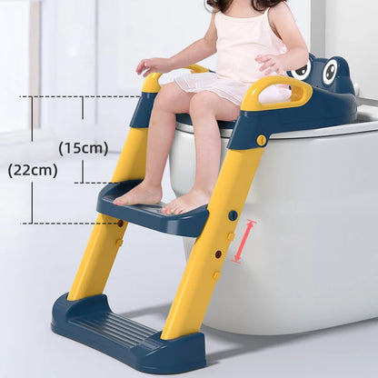 LuxeOrbit Auxiliary Stair-type Children's Toilet Seat Supplies Infant Baby Ladder Folding Toilet.