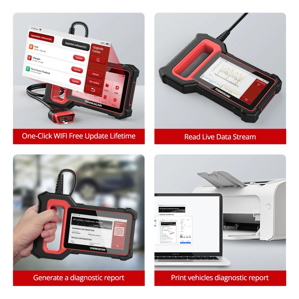 LuxeOrbit  Thinkscan Plus S7 S6 S4 Obd2 Scanner Best Car Diagnostic Tools Automotivo Scanner DIY Auto Diagnosis Tool Code Reader