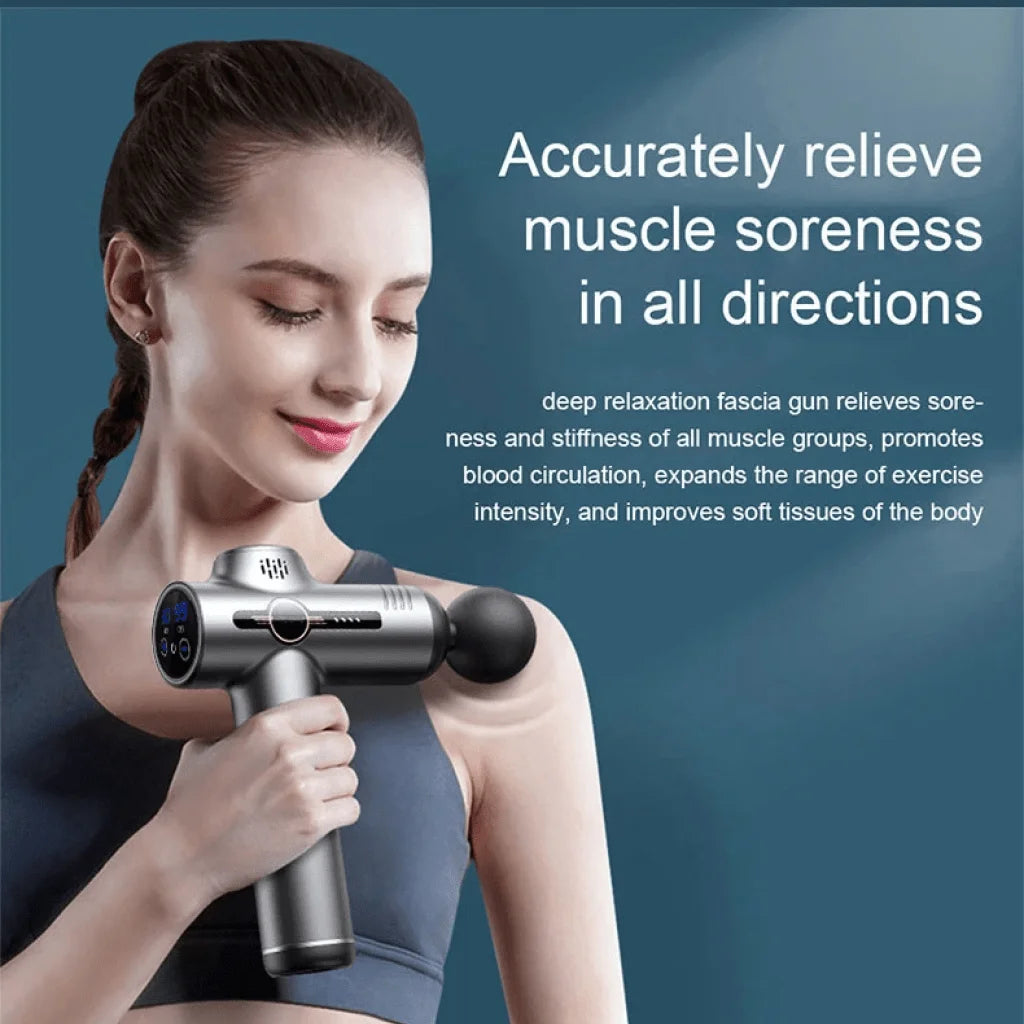 LuxeOrbit Portable Fascia Gun Vibration Massage Gun For Body Neck Back Deep Muscle Relaxation Fitness Slimming One Head