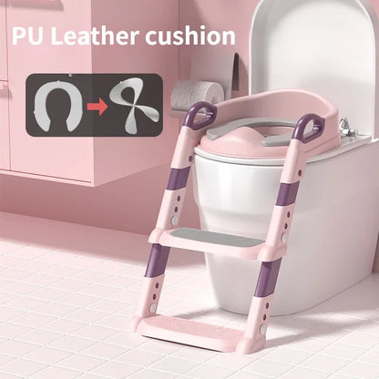 LuxeOrbit Stepped Children's Toilet Boy Girl Baby Toilet Training Foldable Foot Stool Multi-functional Toilet Assisted Potties Steps