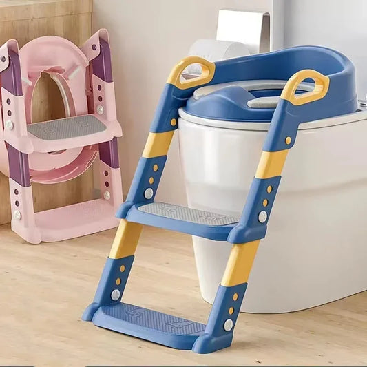 LuxeOrbit New Stepped Children's  Boy Girl Toilet Foldable Foot Stool Multi-functional Toilet Baby Toilet Training Potty Ladder for Kids