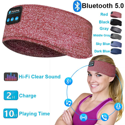 LuxeOrbit Wireless Buetooth Headset Sports Music Earphone Helmets Sleeping Headband Soft Elastic Comfortable Eye Mask Headphone