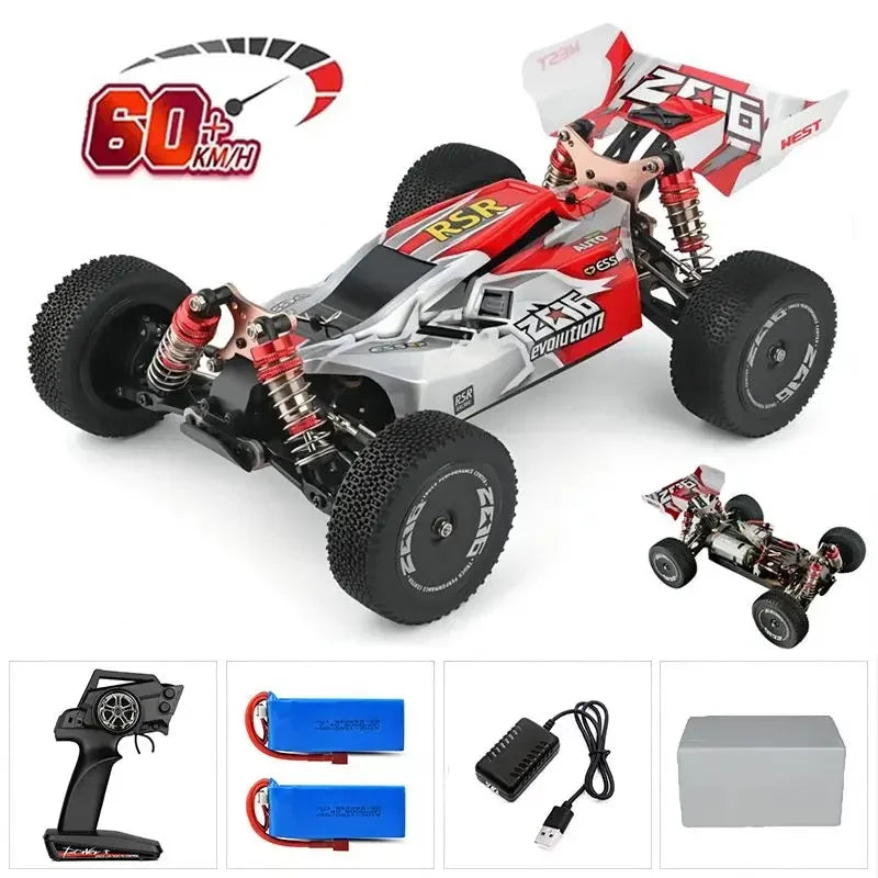 LuxeOrbit 144001 1:14 RC Racing Car 60Km/H 2.4G Remote Control High Speed Off-Road Drift Shock Absorption Adult Boys Toys Kids Gift