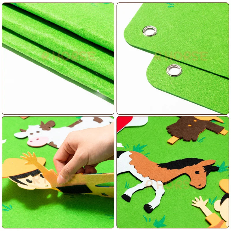 LuxeOrbit Felt Board Stories Set Montessori Ocean Farm Insect  Animal Family Interactive Preschool Early Learning Toddlers Toys for Child