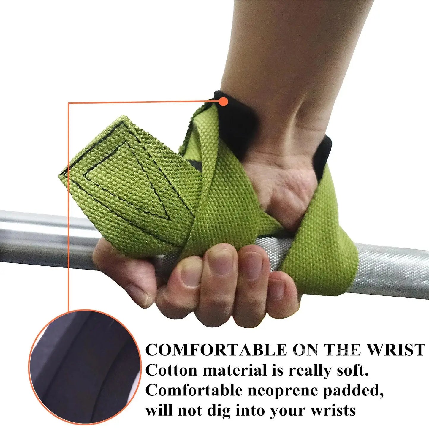 LuxeOrbit 1 Pair Gym Lifting Straps Fitness Gloves Anti-slip Hand Wraps Wrist Straps Support For Weight Lifting Powerlifting Training