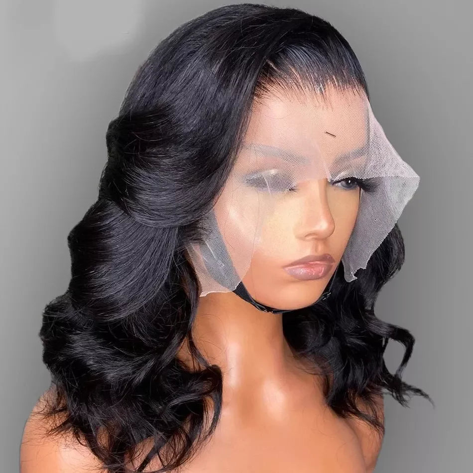 Body Wave Lace Front Wig 13x4 Transparent Lace Frontal Human Hair Wigs Short Bob Wig Brazilian Closure Wig Sale For Women Remy