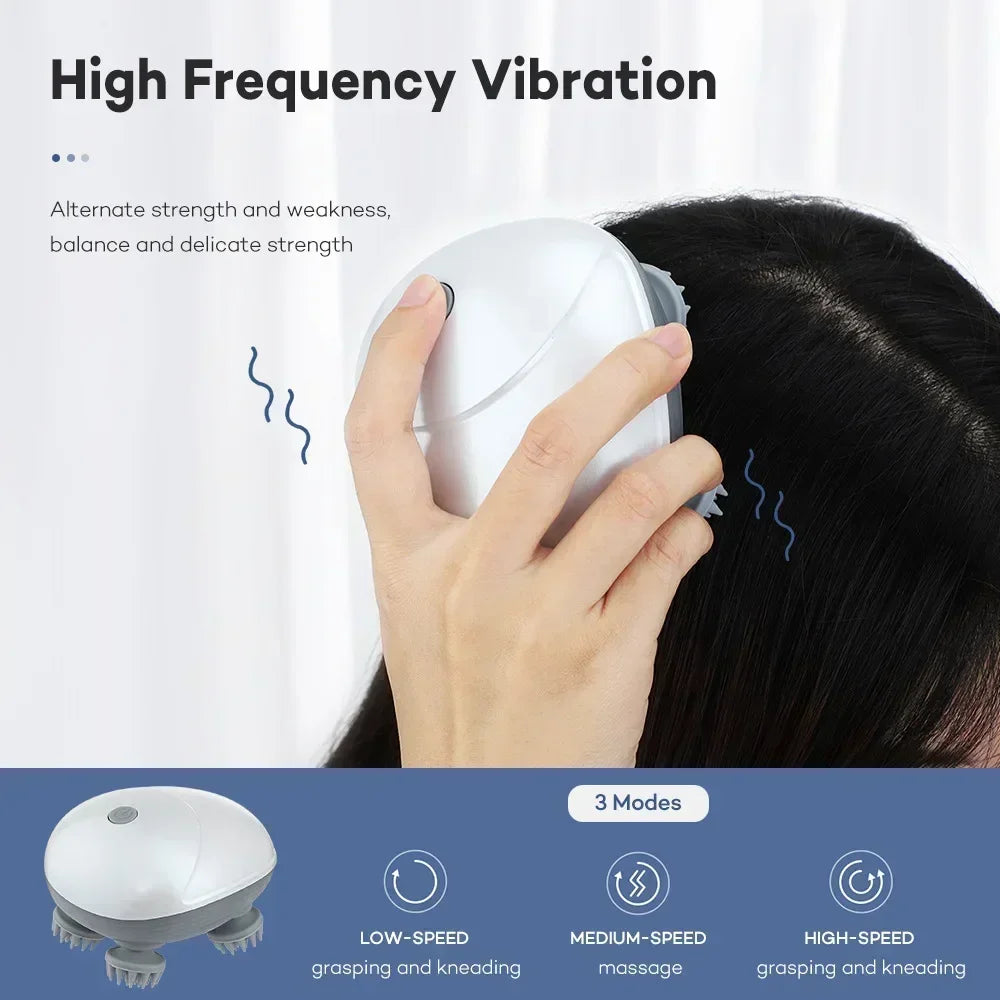 LuxeOrbit Electric Scalp Head Massager Red Light Therapy Antistress Relax Body Massage Remove Muscle Tension Tiredness Massageador Tool