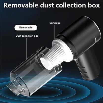 LuxeOrbit 15000PA Mini Portable Wireless Car Vacuum Cleaner Strong Suction Dust Catcher Home Cleaning Machine Cordless Handheld Air Duster