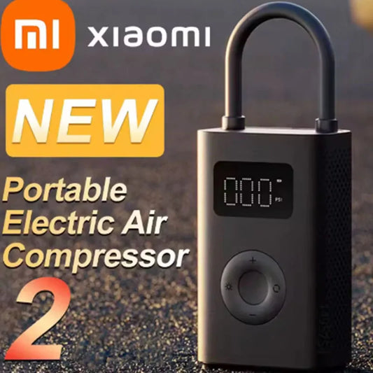 LuxeOrbit Xiaomi Mijia Air Pump 2 25%Speed Boost Mini Portable Electric Air Compressor Treasure 150PSI Type-C LED Multitool Inflator Xiomi