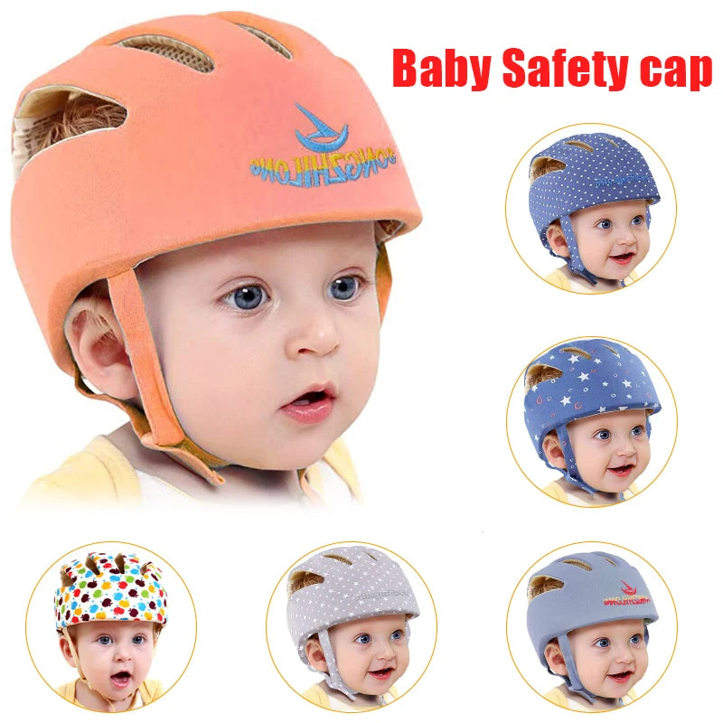 LuxeOrbit Baby Helmet Safety Cap For Babies Boys Girls Summer Breathable Cotton Mesh Hat Children Crawl Walk Playing Infant Anti Collision