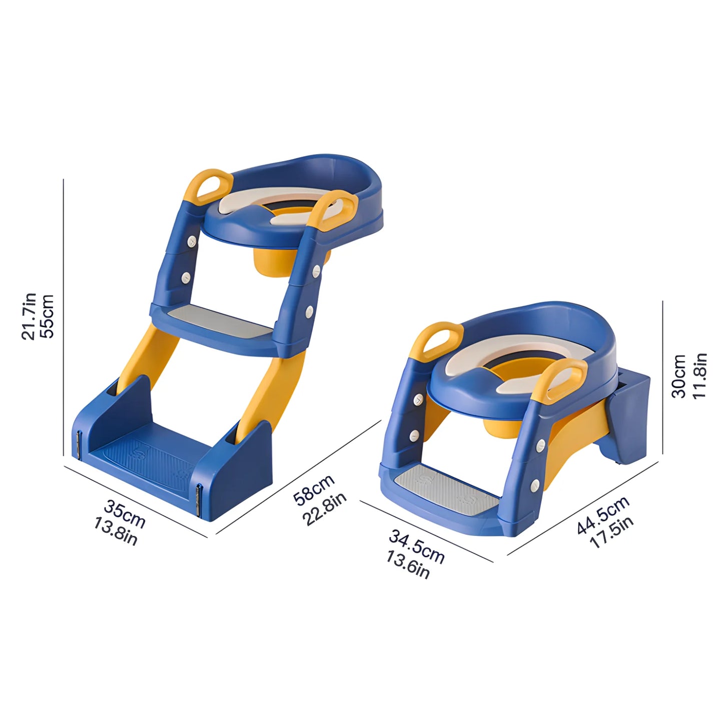 LuxeOrbit 2-in-1 Toilet Potty Training Seat with Step Stool, Adjustable Kids Potty Seat with Anti-Slip Pads and Ladder