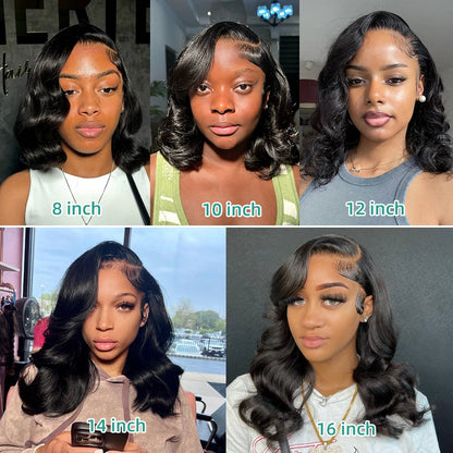 Transparent Short Bob Body Wave 13x6 13x4 Lace Frontal Wig Lace Front Human Hair Wigs 5x5 Closure Glueless Ready To Wear Wig