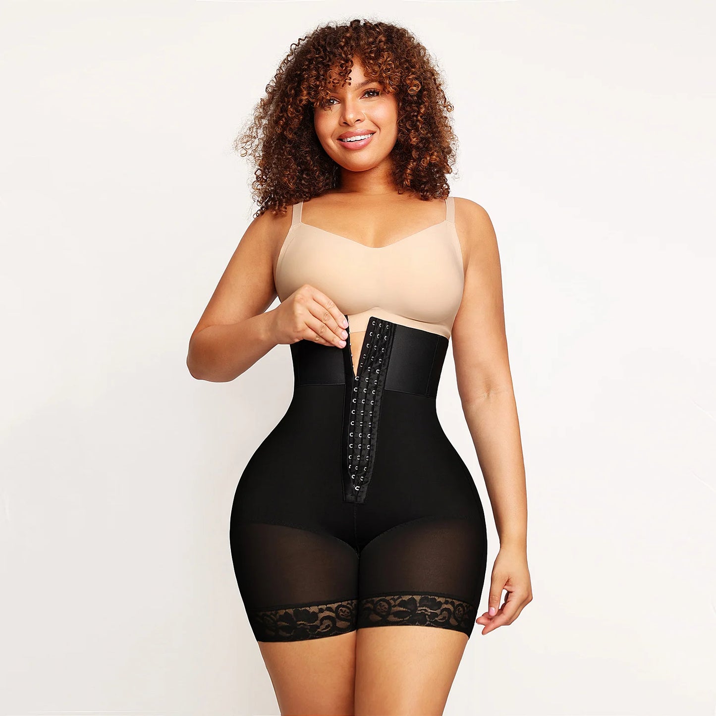 LuxeOrbit Bandage High Waisted Body Shaper Shorts Shapewear for Women Tummy Control Thigh Slimming Slip Shorts Butt Lifting Shapewear